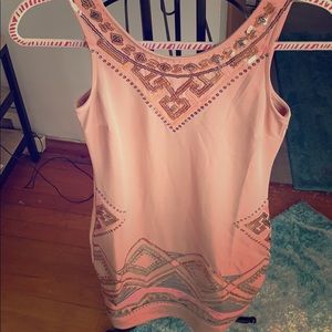 Nude tribal print bodycon dress